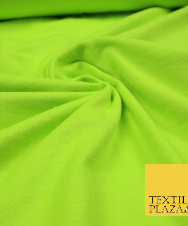 Plain LIME GREEN Winceyette Soft 100% Brushed Cotton Fabric Flannel 59" 5471