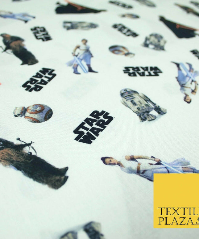 Star Wars Mandalorian R2D2 BB-8 Chewbacca Digital Print 100% Cotton Fabric 5503