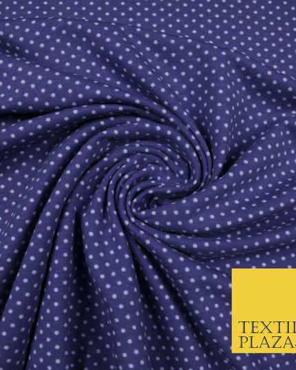 4 COLOURS - Pin Dot Mini Spotted Printed Soft Organic Cotton Jersey Fabric 59"