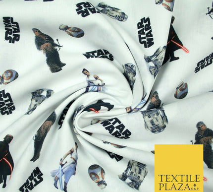 Star Wars Mandalorian R2D2 BB-8 Chewbacca Digital Print 100% Cotton Fabric 5503