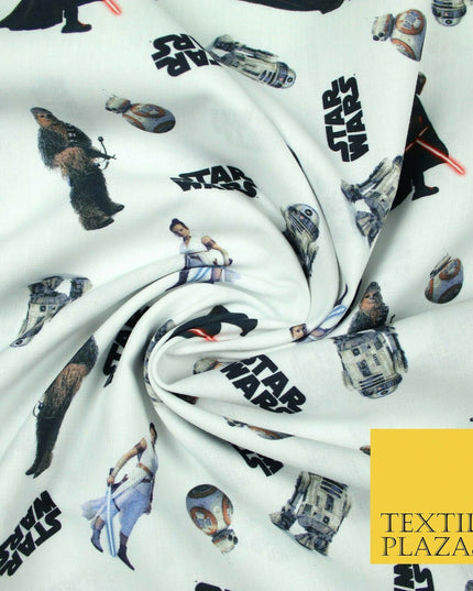 Star Wars Mandalorian R2D2 BB-8 Chewbacca Digital Print 100% Cotton Fabric 5503