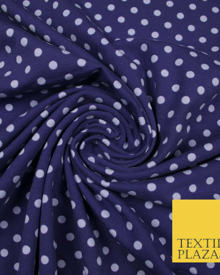 6mm Spotted Polka Dot Printed Soft Organic Cotton Jersey Fabric 59" 3 COLOURS