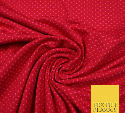 4 COLOURS - Pin Dot Mini Spotted Printed Soft Organic Cotton Jersey Fabric 59"