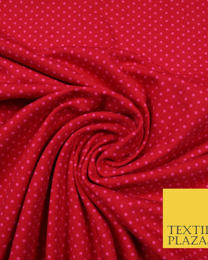4 COLOURS - Pin Dot Mini Spotted Printed Soft Organic Cotton Jersey Fabric 59"