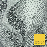Black White Monotone Ornate Tribal Floral 100% Cotton Lawn Print Dress Fabrics