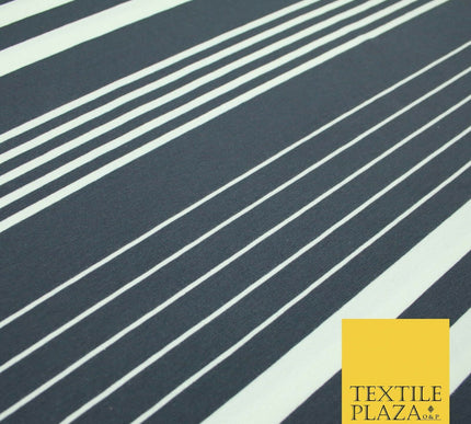 Red Grey Barcode Striped Mix Lines Printed Soft Organic Cotton Jersey Fabric 59"