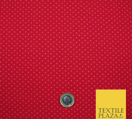 4 COLOURS - Pin Dot Mini Spotted Printed Soft Organic Cotton Jersey Fabric 59"