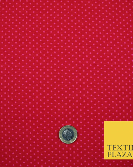4 COLOURS - Pin Dot Mini Spotted Printed Soft Organic Cotton Jersey Fabric 59"