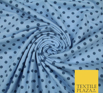 6mm Spotted Polka Dot Printed Soft Organic Cotton Jersey Fabric 59" 3 COLOURS