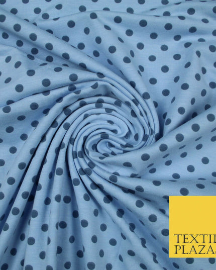 6mm Spotted Polka Dot Printed Soft Organic Cotton Jersey Fabric 59" 3 COLOURS