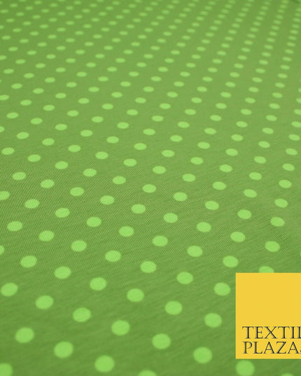 6mm Spotted Polka Dot Printed Soft Organic Cotton Jersey Fabric 59" 3 COLOURS