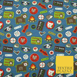 Nature Animals Kids Cub Scouts Badges Print Soft Organic Cotton Jersey Fabric59"
