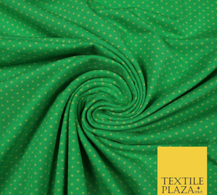 4 COLOURS - Pin Dot Mini Spotted Printed Soft Organic Cotton Jersey Fabric 59"