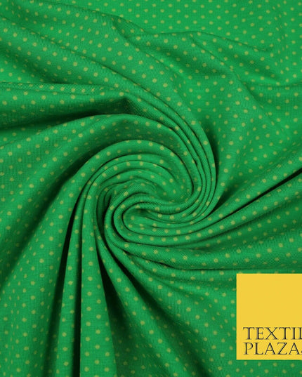 4 COLOURS - Pin Dot Mini Spotted Printed Soft Organic Cotton Jersey Fabric 59"