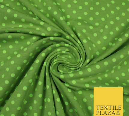 6mm Spotted Polka Dot Printed Soft Organic Cotton Jersey Fabric 59" 3 COLOURS