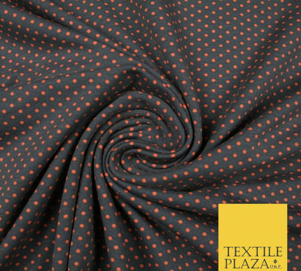 4 COLOURS - Pin Dot Mini Spotted Printed Soft Organic Cotton Jersey Fabric 59"