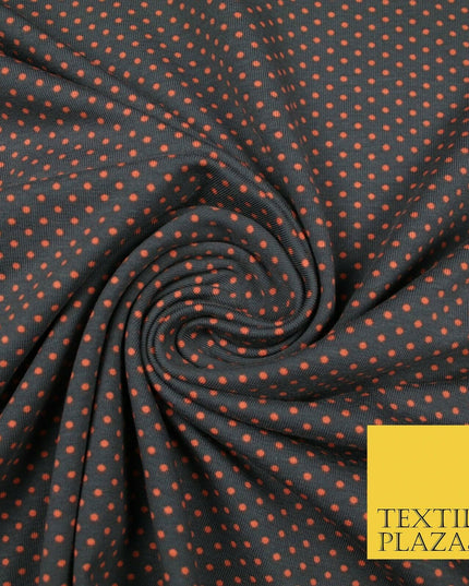 4 COLOURS - Pin Dot Mini Spotted Printed Soft Organic Cotton Jersey Fabric 59"