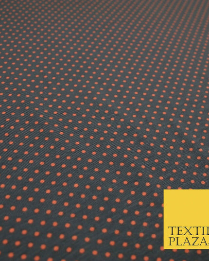 4 COLOURS - Pin Dot Mini Spotted Printed Soft Organic Cotton Jersey Fabric 59"