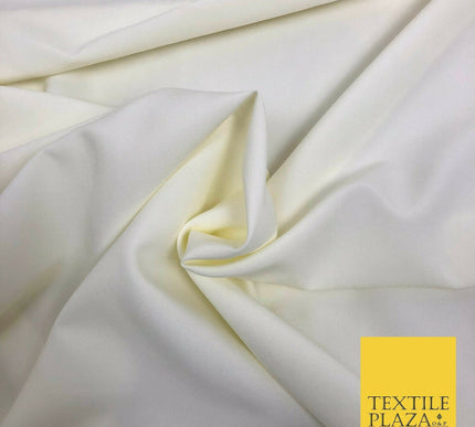 18 COLOURS Premium Plain Coloured Bi Stretch Panama Polyester Suiting Fabric 58"