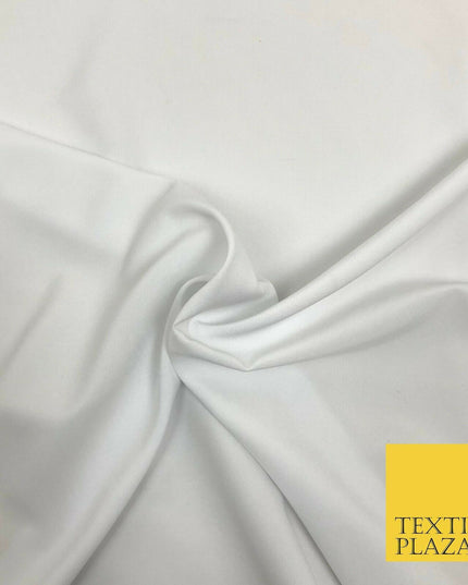 18 COLOURS Premium Plain Coloured Bi Stretch Panama Polyester Suiting Fabric 58"