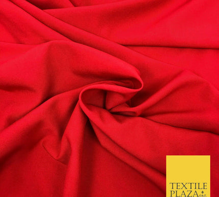 18 COLOURS Premium Plain Coloured Bi Stretch Panama Polyester Suiting Fabric 58"