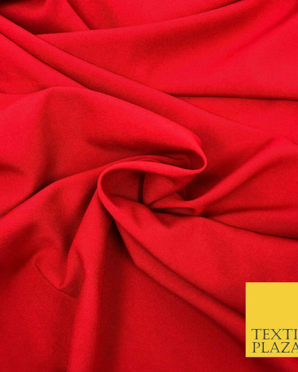 18 COLOURS Premium Plain Coloured Bi Stretch Panama Polyester Suiting Fabric 58"