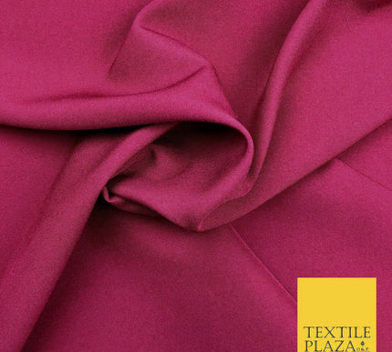 18 COLOURS Premium Plain Coloured Bi Stretch Panama Polyester Suiting Fabric 58"