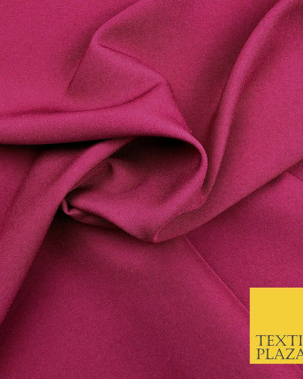 18 COLOURS Premium Plain Coloured Bi Stretch Panama Polyester Suiting Fabric 58"