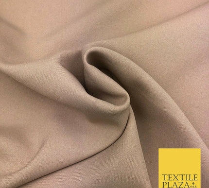 18 COLOURS Premium Plain Coloured Bi Stretch Panama Polyester Suiting Fabric 58"
