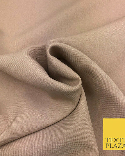 18 COLOURS Premium Plain Coloured Bi Stretch Panama Polyester Suiting Fabric 58"