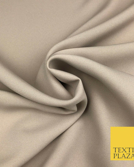 18 COLOURS Premium Plain Coloured Bi Stretch Panama Polyester Suiting Fabric 58"