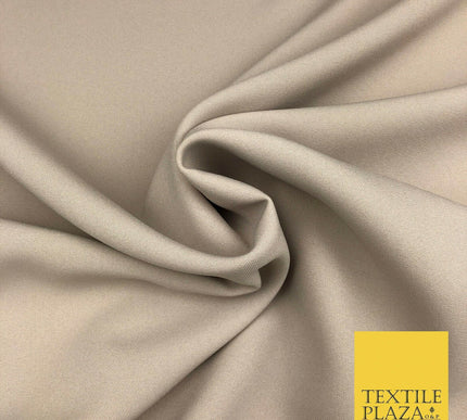 18 COLOURS Premium Plain Coloured Bi Stretch Panama Polyester Suiting Fabric 58"