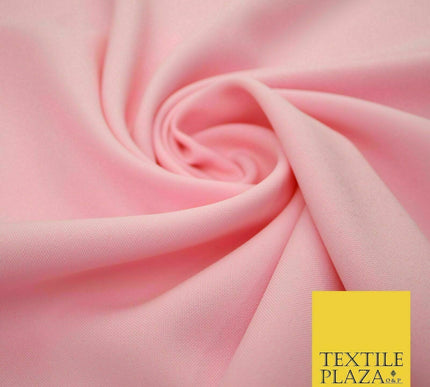 18 COLOURS Premium Plain Coloured Bi Stretch Panama Polyester Suiting Fabric 58"