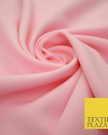 18 COLOURS Premium Plain Coloured Bi Stretch Panama Polyester Suiting Fabric 58"