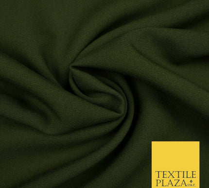 18 COLOURS Premium Plain Coloured Bi Stretch Panama Polyester Suiting Fabric 58"