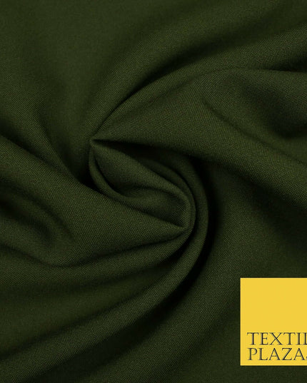 18 COLOURS Premium Plain Coloured Bi Stretch Panama Polyester Suiting Fabric 58"