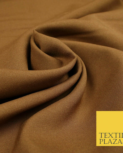 18 COLOURS Premium Plain Coloured Bi Stretch Panama Polyester Suiting Fabric 58"