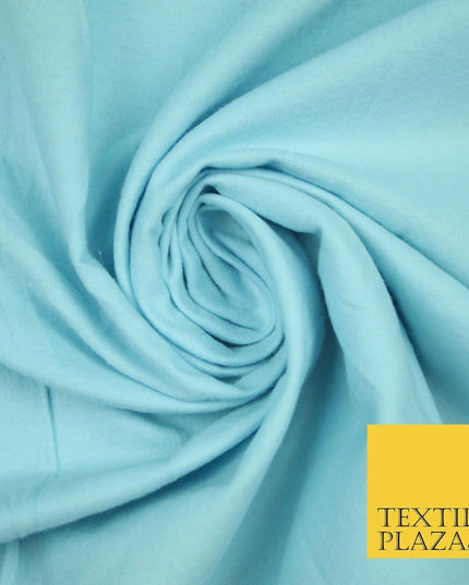 Plain Coloured Winceyette Soft 100% Brushed Cotton Fabric Flannel 110cm Wide