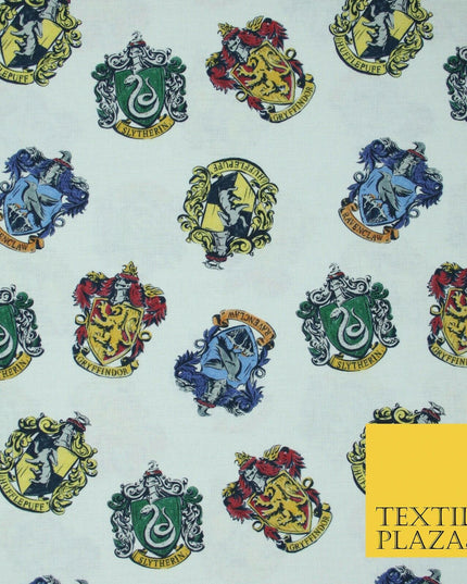 HARRY POTTER Hogwarts House Badges Emblems Print 100% Cotton Fabric 59" 5510