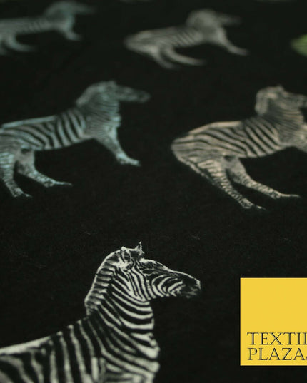 Black Wild Zebra Lime Aqua Animal Brushed Cotton Winceyette Fabric Flannel 5526