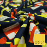 Navy Blue Construction Lorry Kids Brushed Cotton Winceyette Fabric Flannel 5517