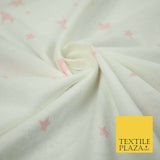 White Baby Pink Sketch Multi Star Brushed Cotton Winceyette Fabric Flannel 5533