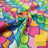 Scallop Multicolour Rainbow Hearts Brushed Cotton Winceyette Fabric Flannel 5519