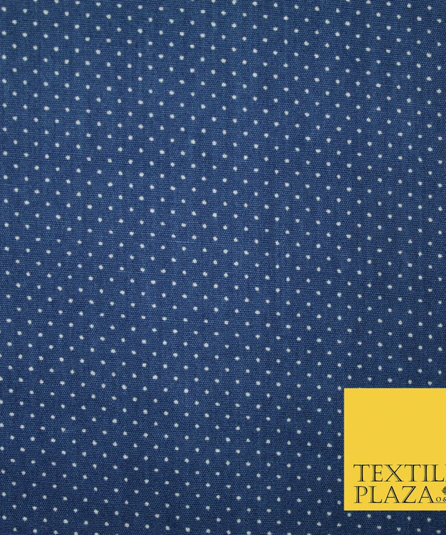 Blue White Red 1mm Pin Dot Spot Polka Print 100% Cotton Poplin Dress Fabric 59"