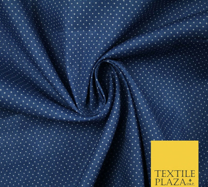 Blue White Red 1mm Pin Dot Spot Polka Print 100% Cotton Poplin Dress Fabric 59"