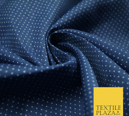 Blue White Red 1mm Pin Dot Spot Polka Print 100% Cotton Poplin Dress Fabric 59"