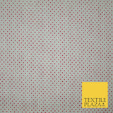 Blue White Red 1mm Pin Dot Spot Polka Print 100% Cotton Poplin Dress Fabric 59"