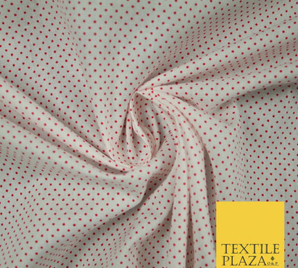 Blue White Red 1mm Pin Dot Spot Polka Print 100% Cotton Poplin Dress Fabric 59"
