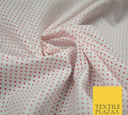 Blue White Red 1mm Pin Dot Spot Polka Print 100% Cotton Poplin Dress Fabric 59"