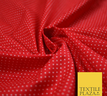 Blue White Red 1mm Pin Dot Spot Polka Print 100% Cotton Poplin Dress Fabric 59"